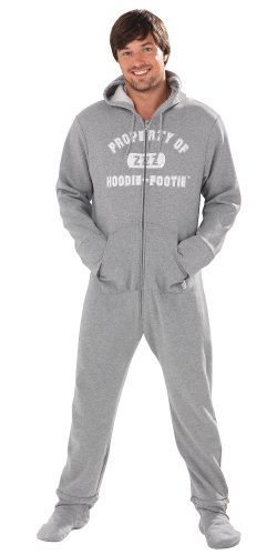 Varsity Hoodie Footie Footed Fleece Pajamas for Men