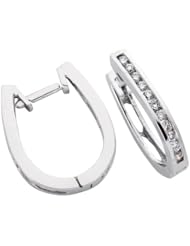 14K White Gold 0.58cttw Round Diamond Earring