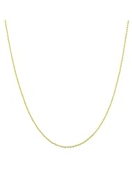 14 Karat Yellow Gold Flat Round Cable Chain (0.7mm, 16 inch)