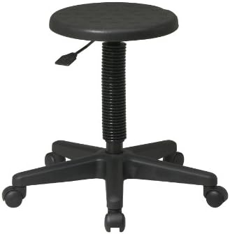 Work Smart Office Star KH Series Urethane Intermediate Stool with Height Adjustment, Black