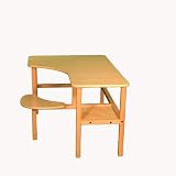 Childs wooden computer desk for one, ages 6 - 10 - maple