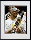 Kobe Bryant "Game Five of the 2009 NBA Finals with MVP Trophy (#32)" Double Matted 8" x 10" Photograph in Black Anodized Aluminum Frame