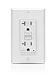 Leviton AFTR2-W SmartlockPro Outlet Branch Circuit Arc-Fault Circuit Interrupter Receptacle, 20-Amp,