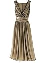 Spiegel Shirred Mesh Surplice Dress