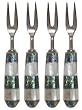 Decorative Shrimp Fork with Mother of Pearl Handle Set of Four
