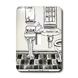 Review 3dRose LLC  / Londons Times Funny Society Cartoons - Descartes Bathroom - Light Switch Covers - single toggle switch