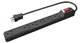 Stanley 30007 All Purpose 6-Outlet Power Strip with One Spaced Outlet, 3-Foot Cord, Black