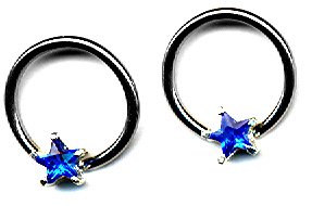 Body Accentz™ Nipple Ring Star Captive Bead 