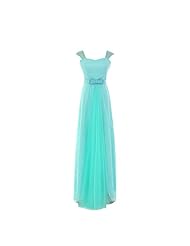 Sweetheart Lace-Up Chiffon Evening Dress  with a Brush/Sweep Train  With a Sash 
