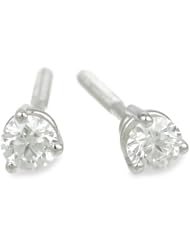 Platinum Round Basket Setting 3-Prong Diamond Stud Earrings (1/4 cttw, G-H Color, VS1-VS2 Clarity)