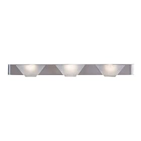Minka Lavery Sunrise 5733-84 Glass 3 Light 300 watt (3"H x 25"W) Vanity Lighting in Brushed Nickel