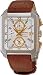 Seiko Men's Premier Chronograph Alarm Brown Strap Gold Tone Watch SNA747