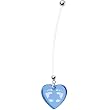 Light Blue Baby Feet Heart Pregnant Belly Ring