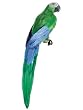 20" Exotic Green and Blue Feathered Parrot Decorative Bird Figure