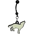 Glow In The Dark Howling Wolf Belly Ring