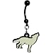 Glow In The Dark Howling Wolf Belly Ring