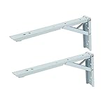 uxcell　2個　棚受　L型ショップウォールマウント折りたたみ　シェルフブラケット　29.5ｃｍ