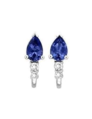 Tanzanite.com 14k White Gold Tanzanite and Diamond Earrings 0.96 CT TW