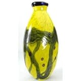 31s2Y%2Bcc9VL. SL160  1990 Bright Yellow Hand Blown Art Glass Vase
