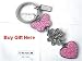 NIB Coach Signature Crystals Metal Flower Butterfly & Heart Key Chain Ring Keyfob