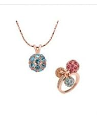 XiangGang ShaoGi 18k White Gold, Round Diamond Ball Fashion Sets, White And Red - 18 inch