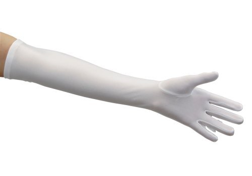 Adult white over-the-elbow gloves
