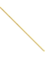 1.2mm, 14 Karat Yellow Gold, Octagonal Snake Chain - 16 inch