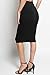 TheMogan Women's Basic Comfort Stretch Cotton Elastic Waist Knee Length Pencil Skirt