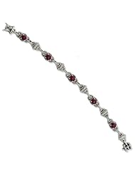Sterling Silver with 14k 5.71 Rhodilite Garnet 7.75in Bracelet