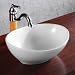 ELANTI EC9838 Porcelain White Vessel Oval Deep Bowl Sink