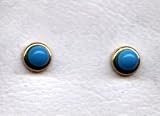 ~ Mindy Harris 14 KT Infant Turquoise 3mm. Stone Earrings