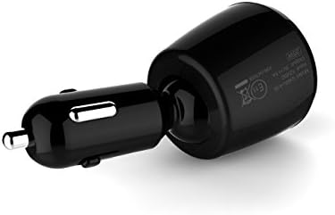[Freeker] Car Charger 5A Temperature Voltage and Current Measure 3 in 1 Readout Capability 360-degree Rotate Dual USB Designed for Apple and Android Devices like iPhone 6,iPhone 5 ,iPhone 6 Plus//5s/4/4s iPad, Samsung Galaxy, Nexus, HTC , Motorola, Nokia,tablets and More(Black)