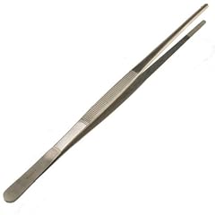 Anatomische Pinzette - K�chenpinzette - Wendepinzette - 30cm lang - gerade - gerieft - rostfreier Edelstahl