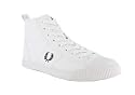 FRED PERRY B4120 CANVAS TOE CAPED TRAINERS WHITE/NAVY