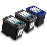 HP 21 C9351AN HP 22 C9352AN Compatible Remanufactured Combo Pack - 2 Black 1 Color Ink Cartridges