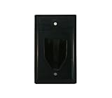 Cmple - Wall Plate - 1-Gang Recessed Low Voltage Cable - Black
