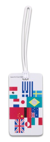 Lewis N. Clark International Flags Luggage Tag on Travel Gear Bag Travel Gear Bag Lewis N. Clark International Flags Luggage Tag