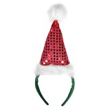 Red Sequin Santa Hat Headband ~ Christmas Xmas Costume Accessories