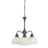 Royce Lighting RMC300/3-23 Hastings Three-Light Mini Chandelier Oil Rubbed Bronze with White Alabaster Globes
