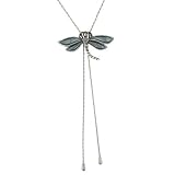 Monte Carlo Mother of Pearl Silver Tone Dragonfly Necklace