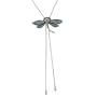 Monte Carlo Mother of Pearl Silver Tone Dragonfly Necklace