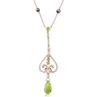 One of a Kind Lemon Quartz and Diamond Necklace in 18k Rose Gold (H/VS-SI)