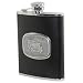6 oz. Black Leather Flask Bonded with Medallion