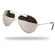 Aviator Sunglasses Mirror Lens Silver Metal Frame 01