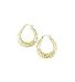 Solid 14k Yellow Gold Puffy Leaf Oval Hoop Earrings