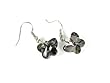 Charcoal Faceted Butterfly Shape Crystal Glass Dangle Earrings