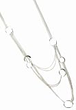 Silvertone Chains & O Rings Multichain Necklace for Layering LONG 34"