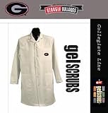 Georgia Bulldogs Long Lab Coat from Gelscrubs (with Bulldog Logo) (Extended Sizes)