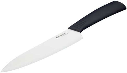 Toponeware CKBKW7 Ceramic Chef's Knife, 7-Inch, Black/White