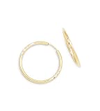 Extra Large Diamond Cut 14k Yellow Gold Hoop Earrings